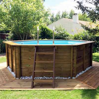 Piscina in legno tonda SUNBAY VANILLE FIRST