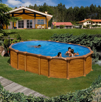 Piscina fuori terra imitazione del legno Dream Pool Mauritius
