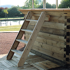 Scala in legno esotico per piscine fuori terra GARDIPOOL