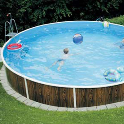 Kit piscina in acciaio ovale AZURO DE LUXE