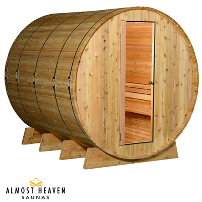 Sauna in cedro Barrel LEWISBURG per 8 persone 215 x 245 cm