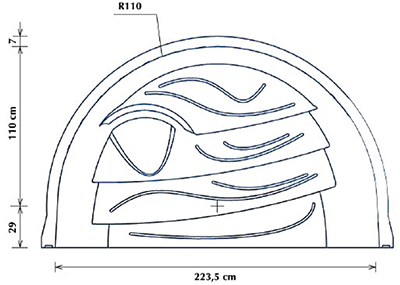 Diagramma vista di sopra scala opera 150