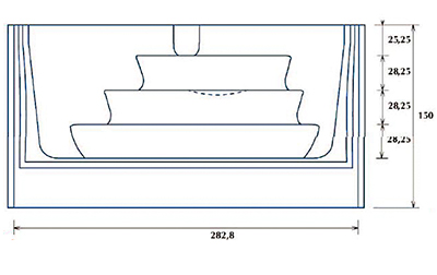 Diagramma vista faccia scala rivage 150