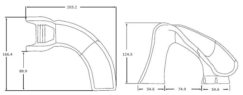 Dimensioni dello scivolo Cyclone Dimensioni dello scivolo Cyclone