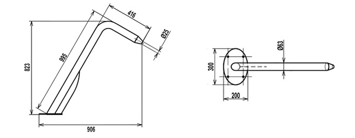 Dimensioni del cannone Fidji circolare espresse in mm