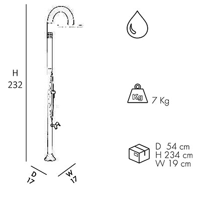 Dimensioni Doccia tradizionale Funny Yin T325