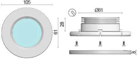 Dimensioni del lumino