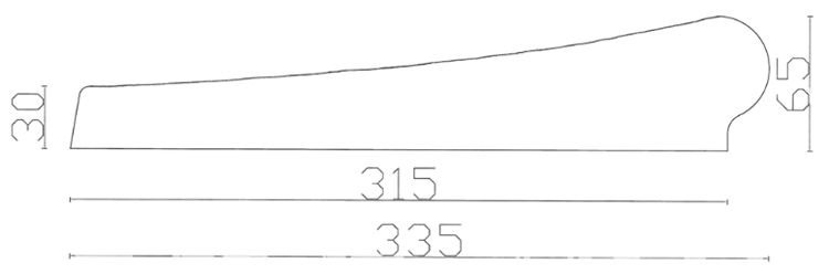 Dimensioni della mattonella dritta espresse in mm Dimensioni della mattonella dritta espresse in mm