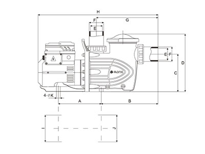 Dimensioni Pompa Caliente VS 1.5CV a velocità variabile
