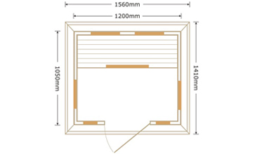 Dimensioni della sauna Euridice a 2 posti