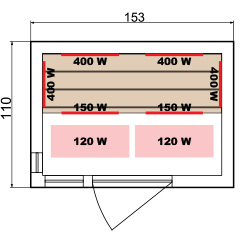 Dimensioni sauna Luxe 3