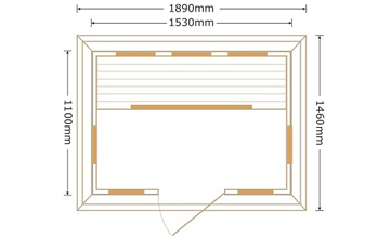 Dimensioni della sauna Ifigenia espresse in mm