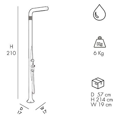 Doccia tradizionale Funny Yang T245 Dimensioni