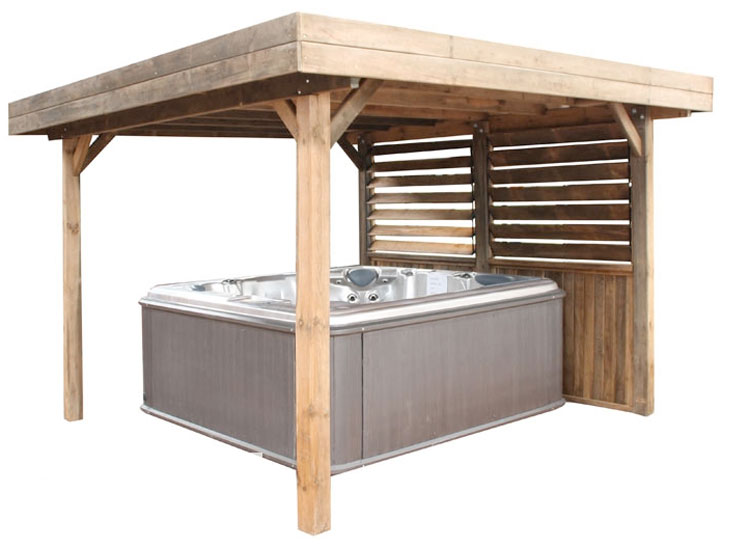 Gazebo Rustic Flat Roof Gazebo Rustic Flat Roof