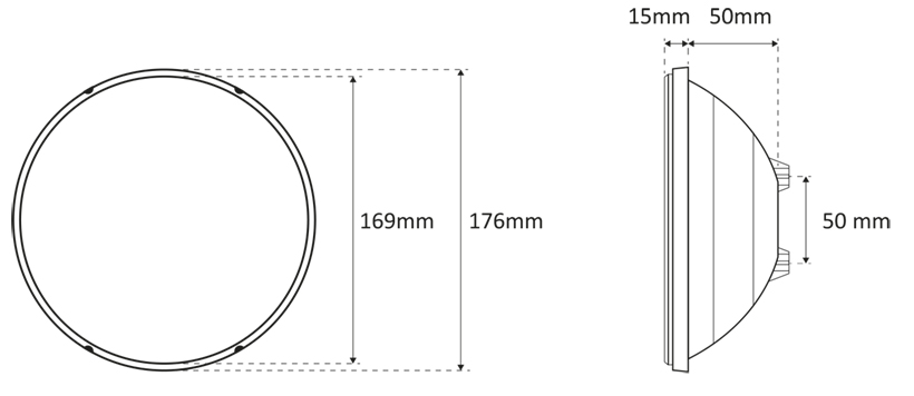 Lampada PAR56 LED Seamaid standard Bianca Dimensioni 