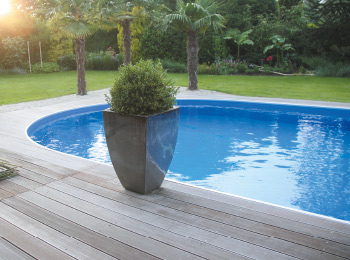 Piscina in acciaio Mahogany ovale