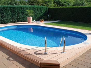 Piscina in acciaio Mahogany ovale