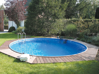 Piscina in acciaio Mahogany tonda