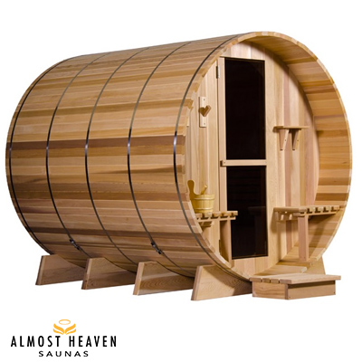Sauna in cedro Barrel canopy GRANDVIEW per 8 persone 215 x 245 cm