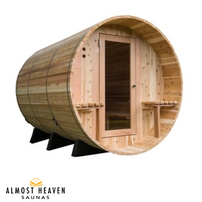 Sauna in cedro Barrel canopy WESTON per 6 persone 180 x 240 cm