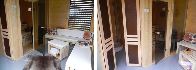 Interno della sauna Garden Cube