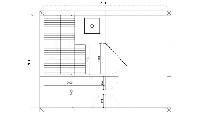 Schema della sauna Garden Cube