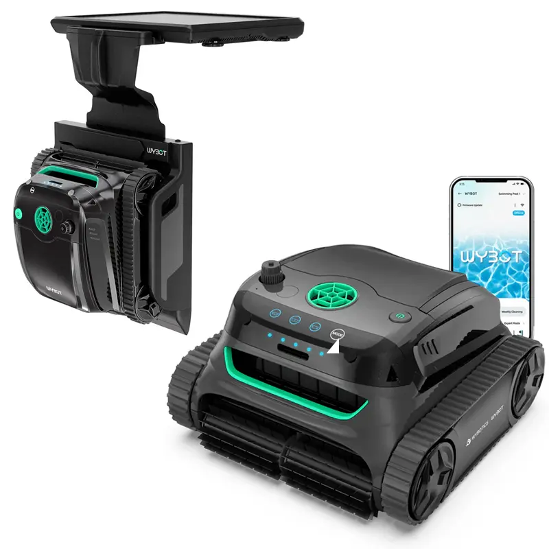 Robot piscina senza fili Wybot S2 con stazione di ricarica solare