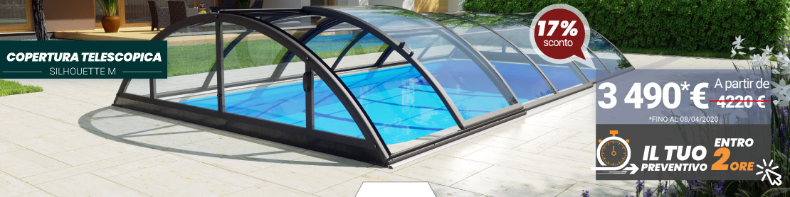 Copertura telescopica piscina silhouette